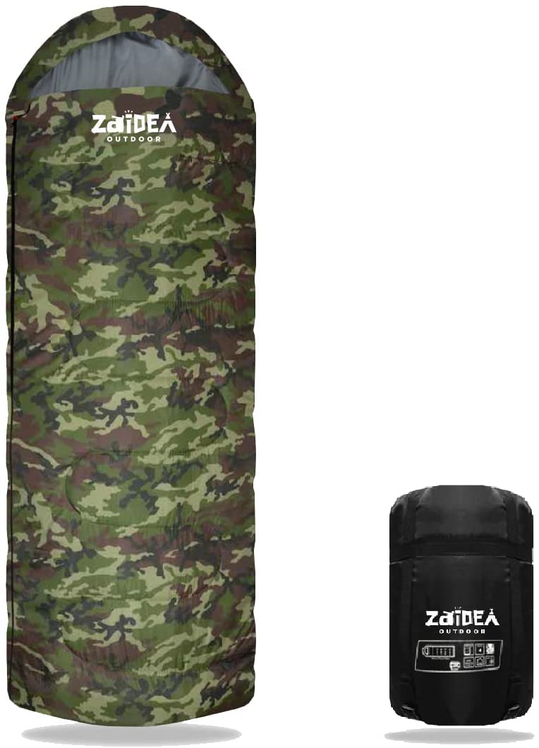 287 迷彩 人工 ダウン 封筒型 ZAIDEA 寝袋 シュラフ 幅90cm - 寝袋/寝具